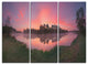 "Purple Tinged Lake Sunrise View" Metal Wall Art, 3 Panels, 36"x28"