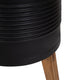 Gavri Metal Planter with Wood Stand, Black 11.25" Diameter