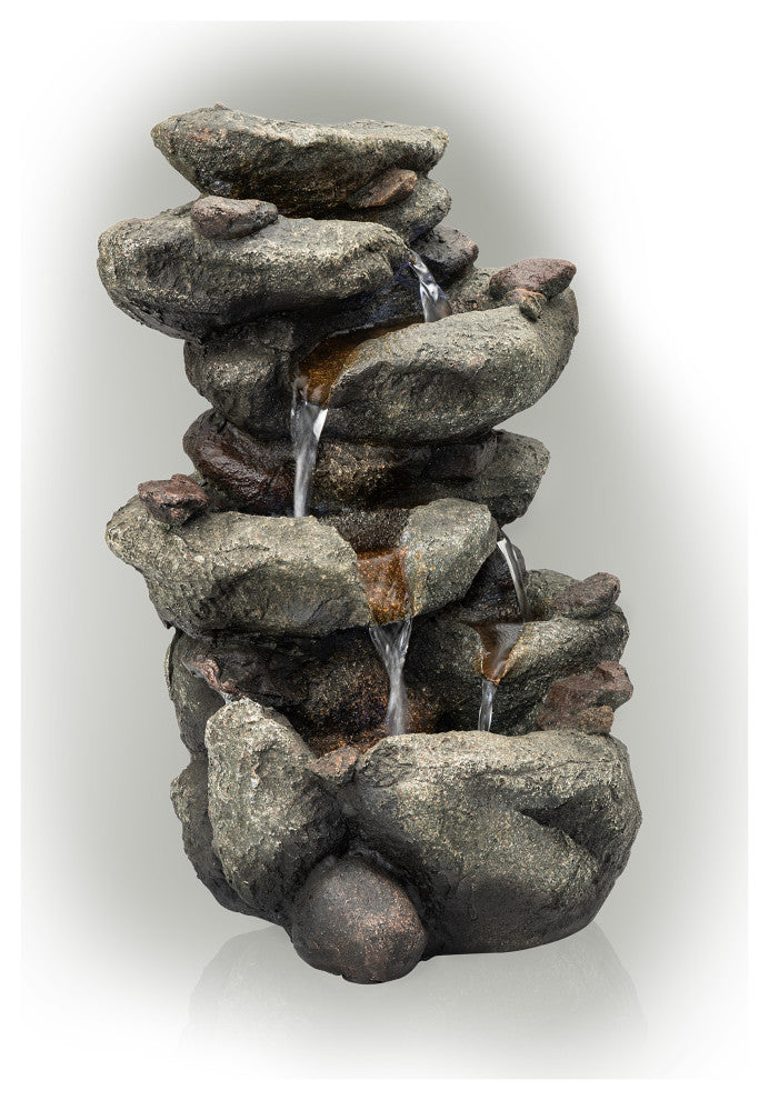 Rainforest Rock Fountain with LED Light