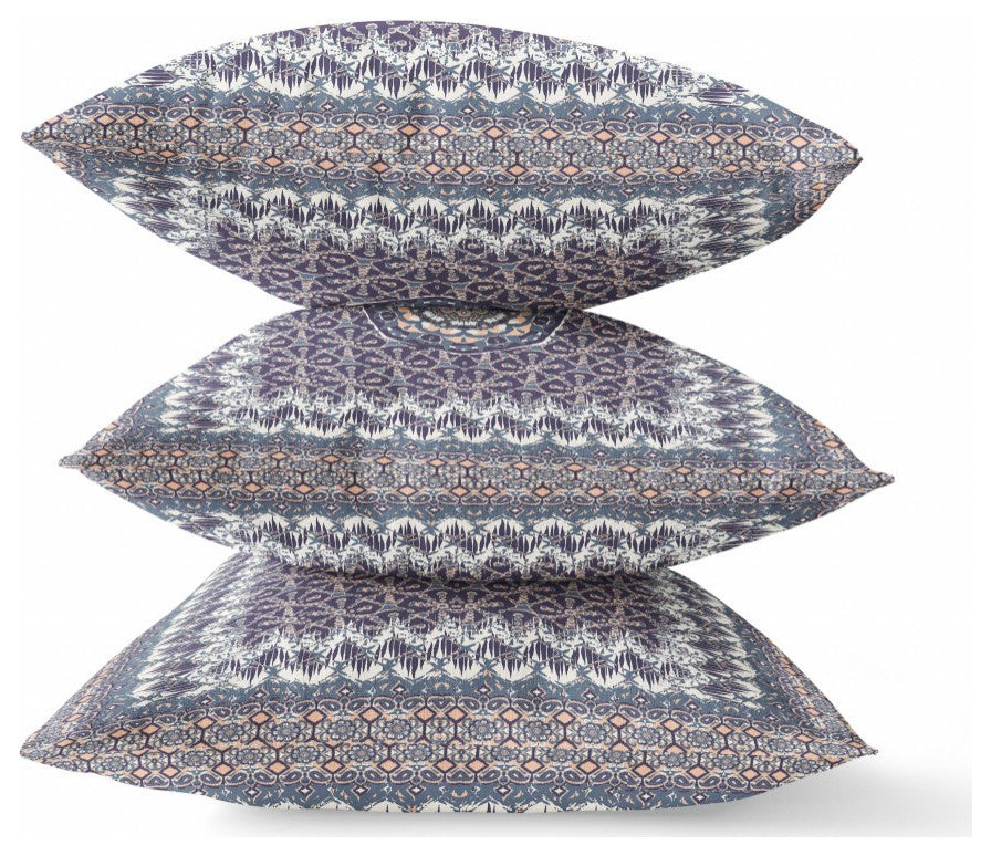 18 Gray Peach Holy Floral Indoor Outdoor Throw Pillow