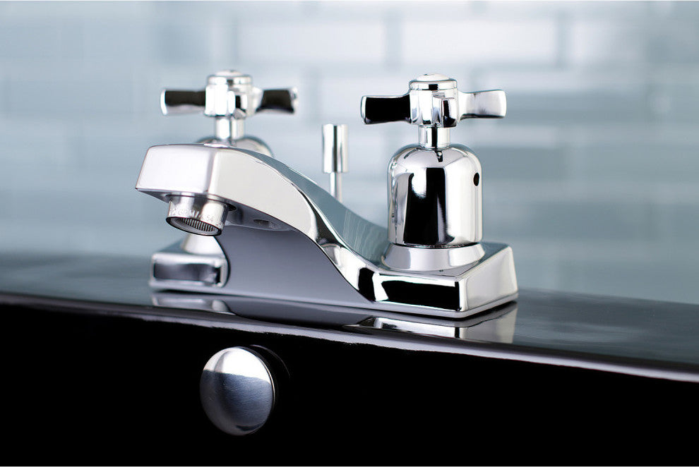 Kingston Brass 4" Centerset Bathroom Faucet With Pop-Up, Polished Chrome