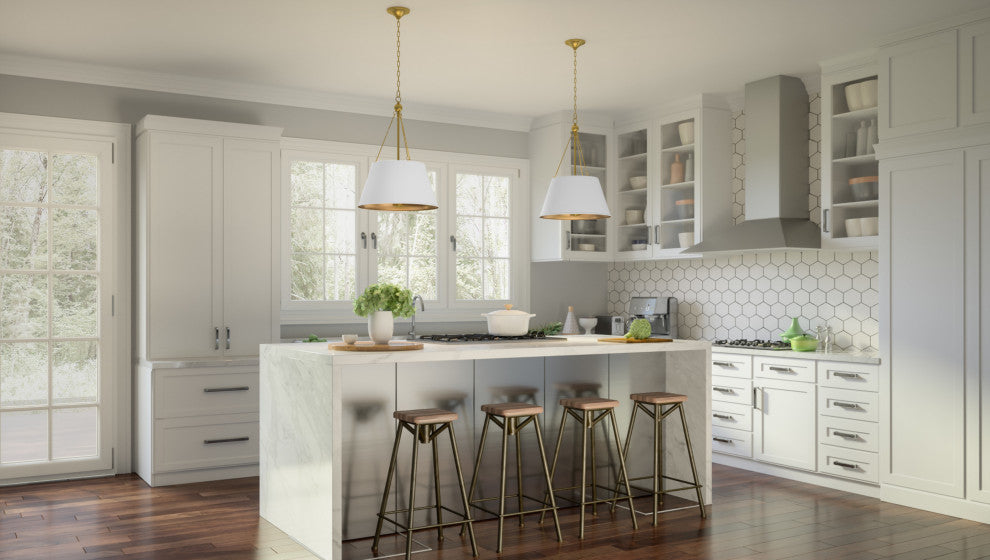 Quoizel QP5597WS 4 Light 19"W Suspension Multi Light Pendant - White Lustre