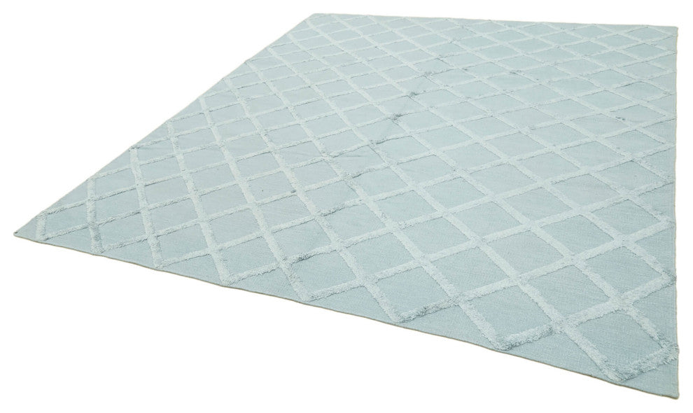 Rug N Carpet - Handwoven Modern Design 8' 0'' x 10' 0'' Wool Flatweave Kilim Rug