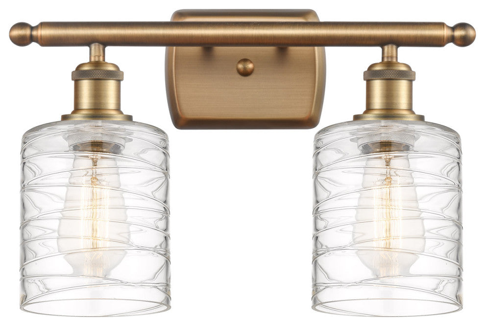 Innovations 516-2W-BB-G1113 2-Light Bath Vanity Light, Brushed Brass