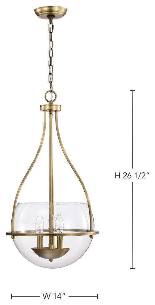 Amado 3 Light Pendant, 14"