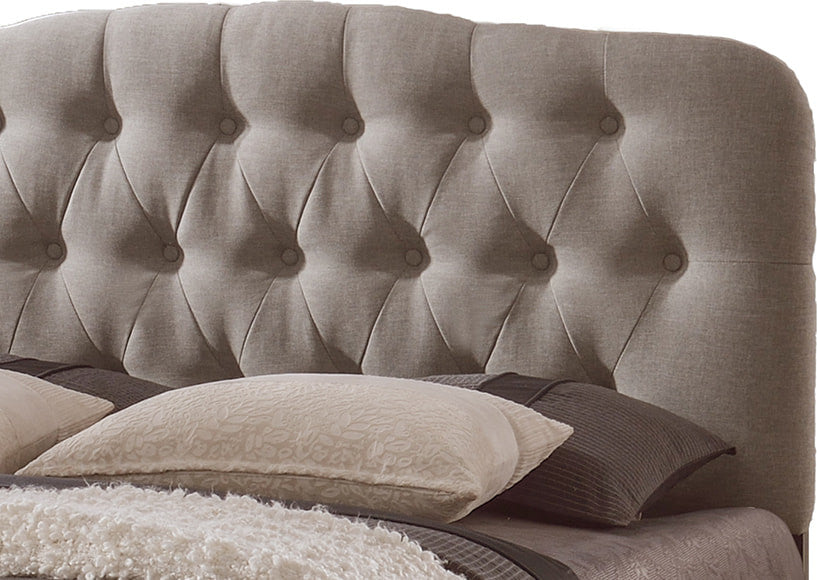 Romeo Contemporary Gray Button-Tufted Upholstered Queen Size Bed