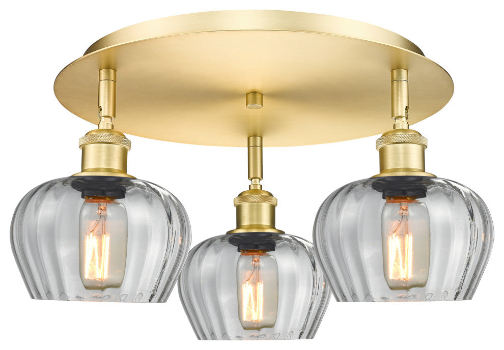 Innovations Fenton 3 18.25" Flush Mount Satin Gold