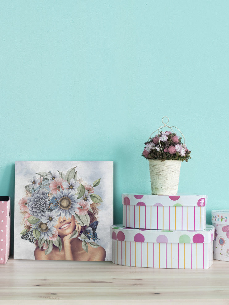 "Just Smile" Painting Print on Wrapped Canvas, 24x24