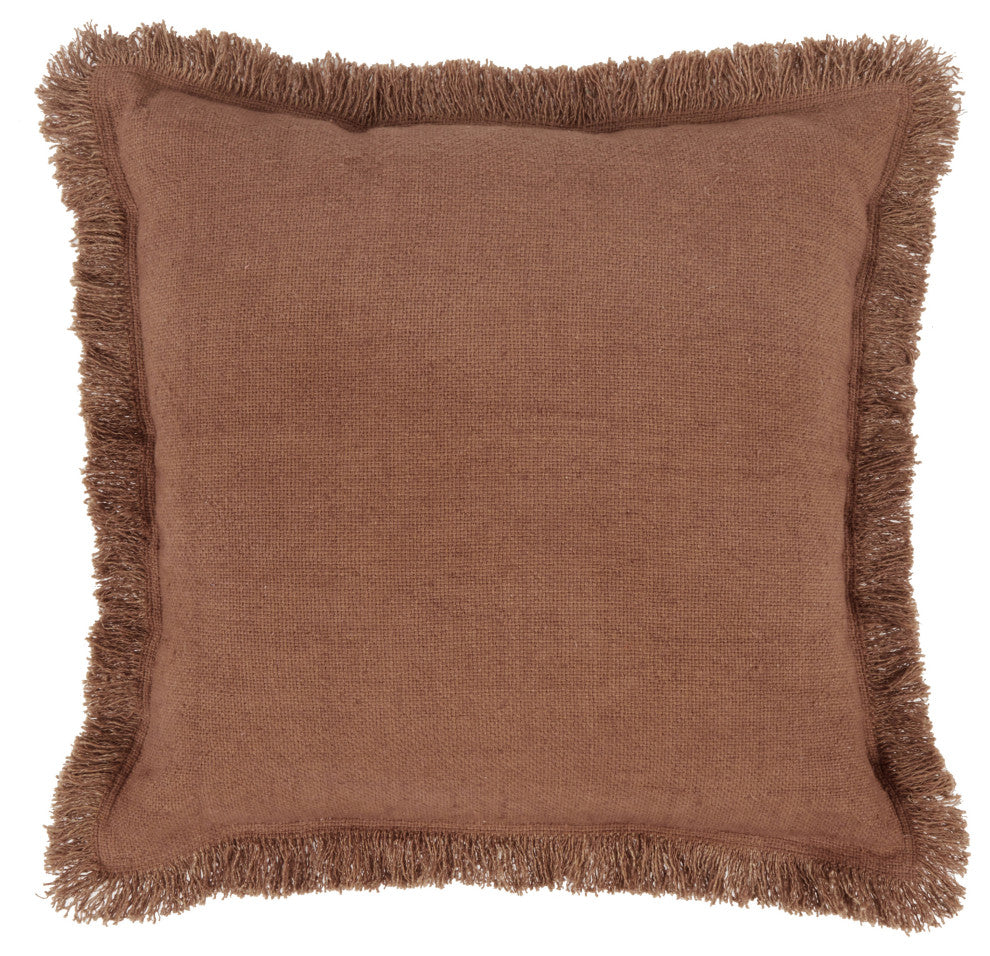 Agatha 22" Cotton Linen Blend Throw Pillow, Chestnut