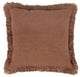 Agatha 22" Cotton Linen Blend Throw Pillow, Chestnut