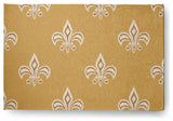 Fleur de Lis  Design Chenille Area Rug, Yellow, 2'x3'