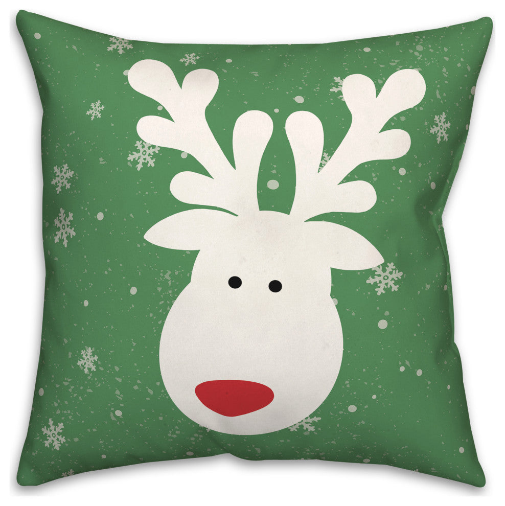 Green Reindeer 16x16 Spun Poly Pillow
