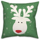Green Reindeer 16x16 Spun Poly Pillow