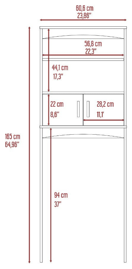 Over The Toilet Cabinet Valentia, Bathroom, White