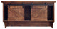 Rustic Wooden Shelf With Barn Door Storage And Hooks