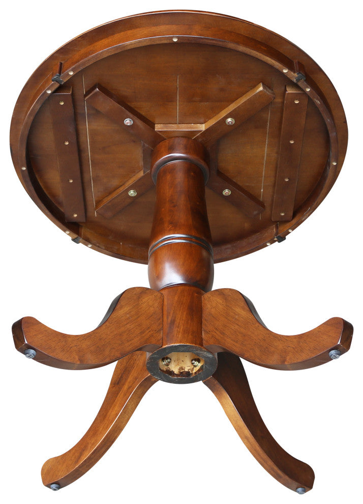 Round Top Pedestal Table, Espresso, 30 Inch Round