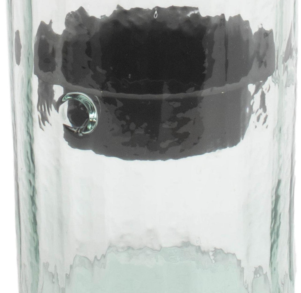 Ribbed Clear Glass 15" Candle Hurricane Rustic Pillar Holder Display Vase