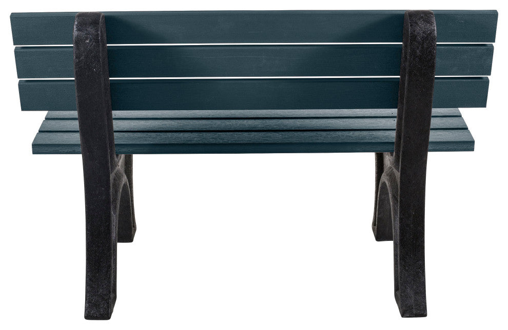Aurora Traditional 4' Park Bench, Weathered Acorn, Federal Blue