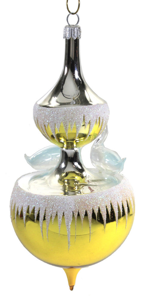De Carlini Italian Ornaments Swan Fountain Tree Ornament Christmas Carousel