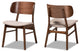 Alston Modern Beige Fabric and Walnut Brown Finished Wood 2-Piece Chair Set