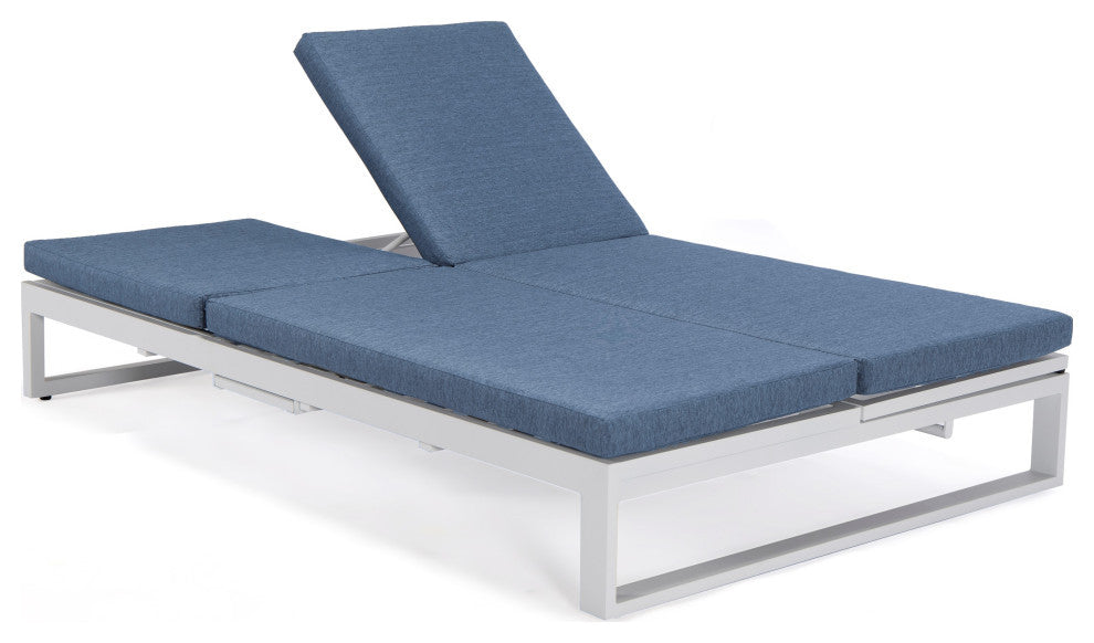 LeisureMod CLW-82BU Chelsea Convertible Lounge Reclining Double Chaise Cushions