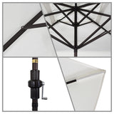 11'x8' Rectangular Aluminum Umbrella Bronze, Pacific Blue