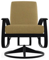 Belle Isle Cushion Outdoor Swivel Rocker, Stucco/Black
