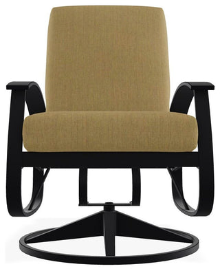 Belle Isle Cushion Outdoor Swivel Rocker, Stucco/Black