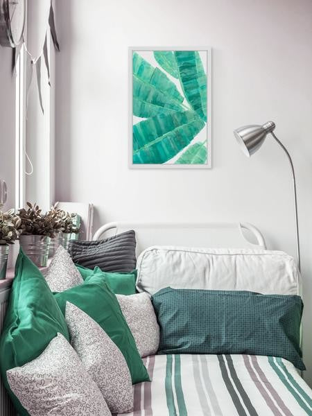 "Feuilles De Banane" Framed Painting Print, 24"x36"
