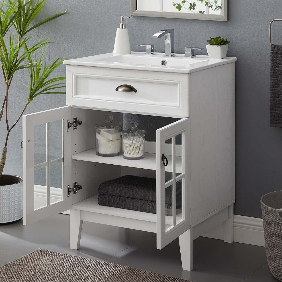 Isle 24" Bathroom Vanity Cabinet White White -5424