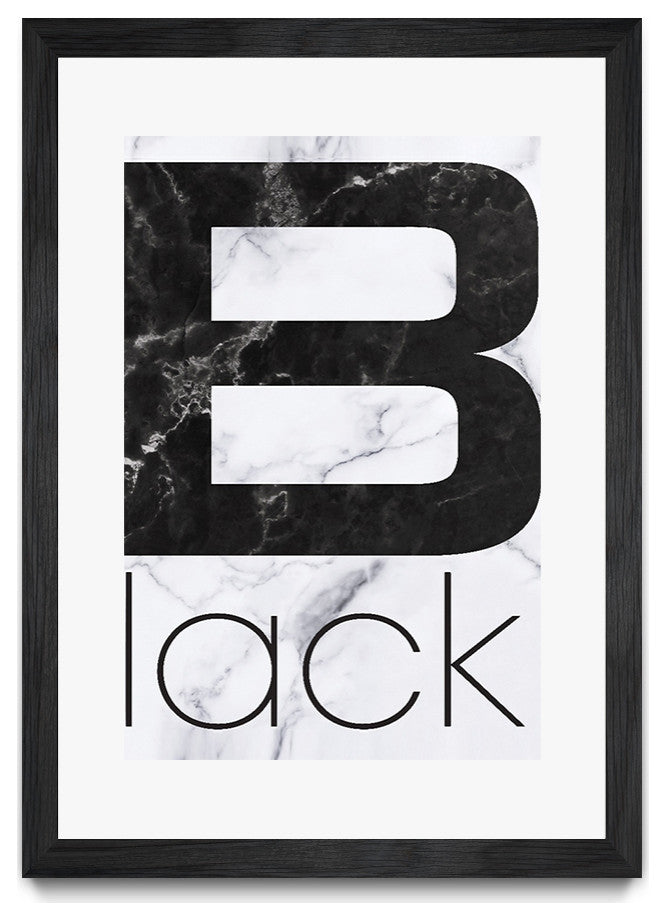 "Black Marble" Matted and Framed, 52"x36"