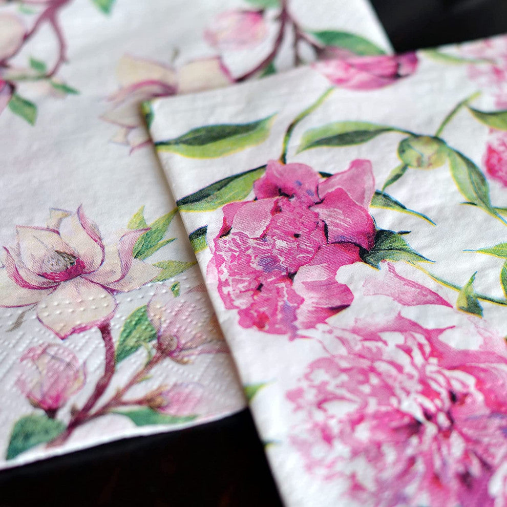 40 Count Pink Peony Napkins