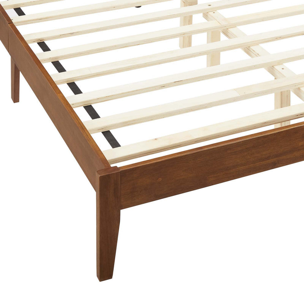Sirocco Rattan and Wood Full Platform Bed, Walnut
