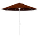 9' Matted White Collar Tilt Crank Aluminum Umbrella, Pacifica, Brick