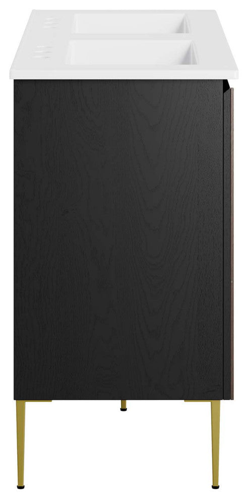 Alchemist 48" Double Sink Bathroom Vanity - White Black