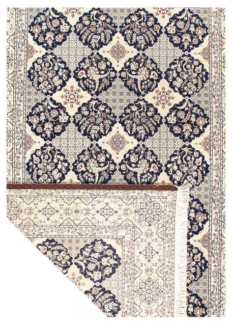 ine Hand Knotted Persian Silk and Wool Nain 6'9''x9'11''