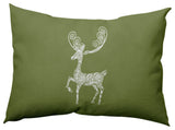 Fancy Holiday Reindeer Decorative Throw Pillow, Sage Green, 14"x20"