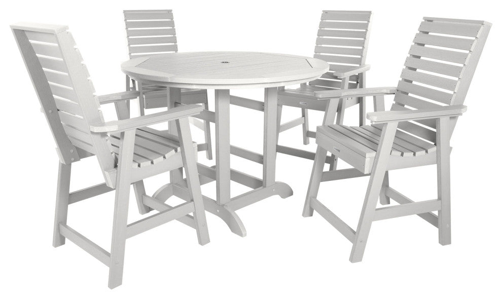 Weatherly 5-Piece Round Dining Set, White