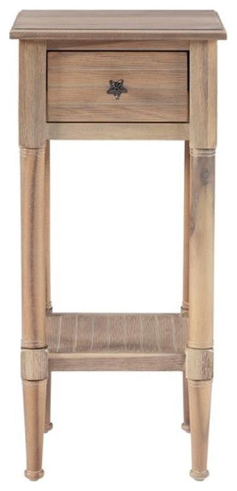 Home Square Wood Accent Starfish Coastal Side Table in Natural - Set of 2