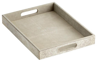 Small Brixton Tray, Grey, Leather and Suede, 16.25"W (10130 MDQGQ)