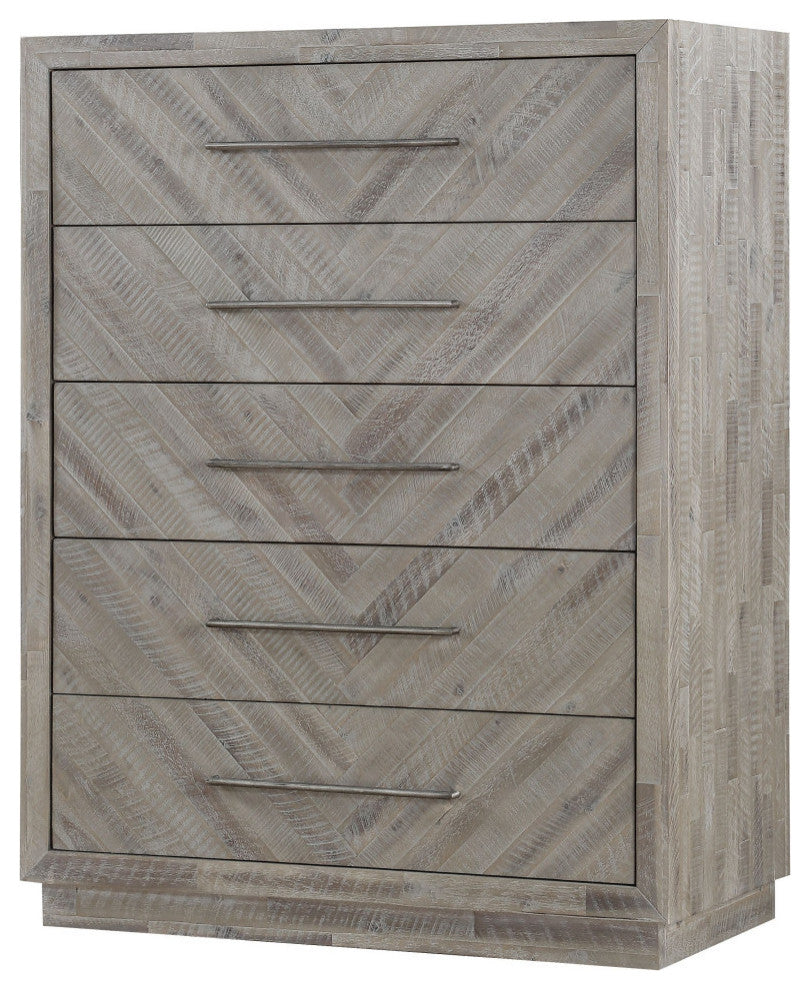 Modus Alexandra 5 Piece Queen Platform Bed Set With Chest, Rustic Latte