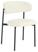 Lupita Vegan Leather Dining Chair, Set of 2, Cream, Matte Black Finish