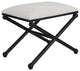 Uttermost Andrews 24 x 21" White Fabric Small Bench, Satin Black