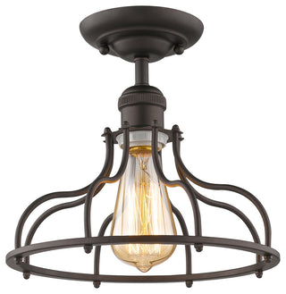 Jaxon 1-Light Rubbed Bronze Semi-Flush Ceiling Fixture 10"