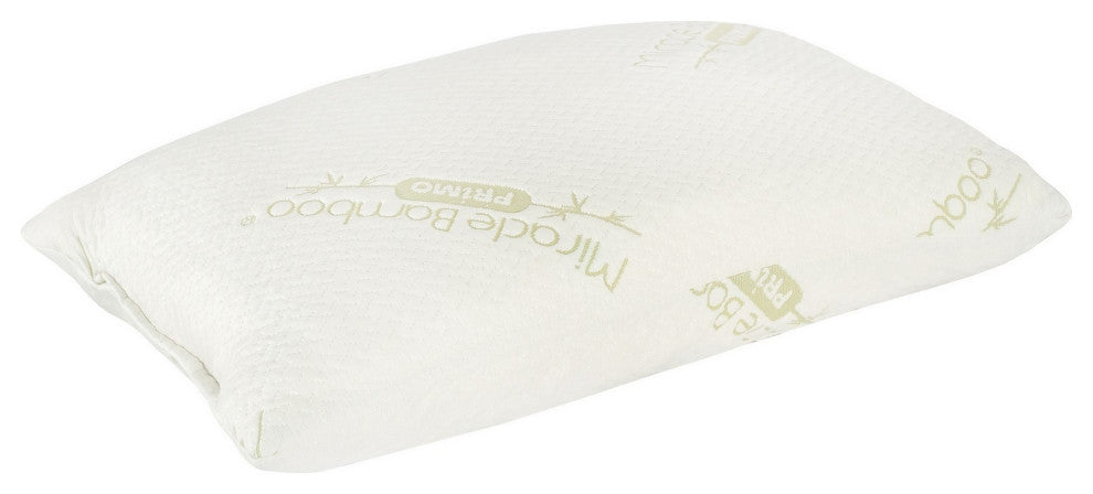 Benzara BM286460 Pillow, Shredded Memory Foam, Soft Bamboo& Polyester Covering