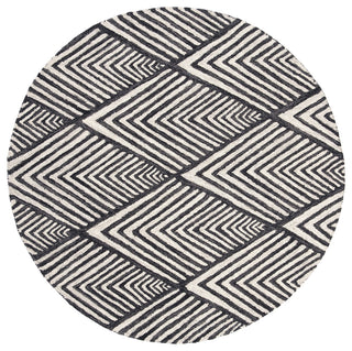 Safavieh Micro-Loop Collection MLP151 Rug, Charcoal/Ivory, 5' Round
