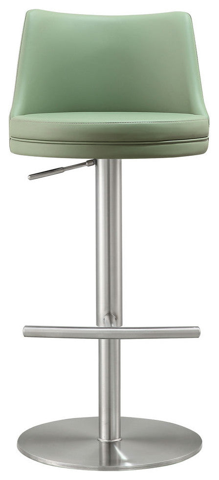 TOV Furniture Reagan Sea Foam Green and Silver Adjustable Stool