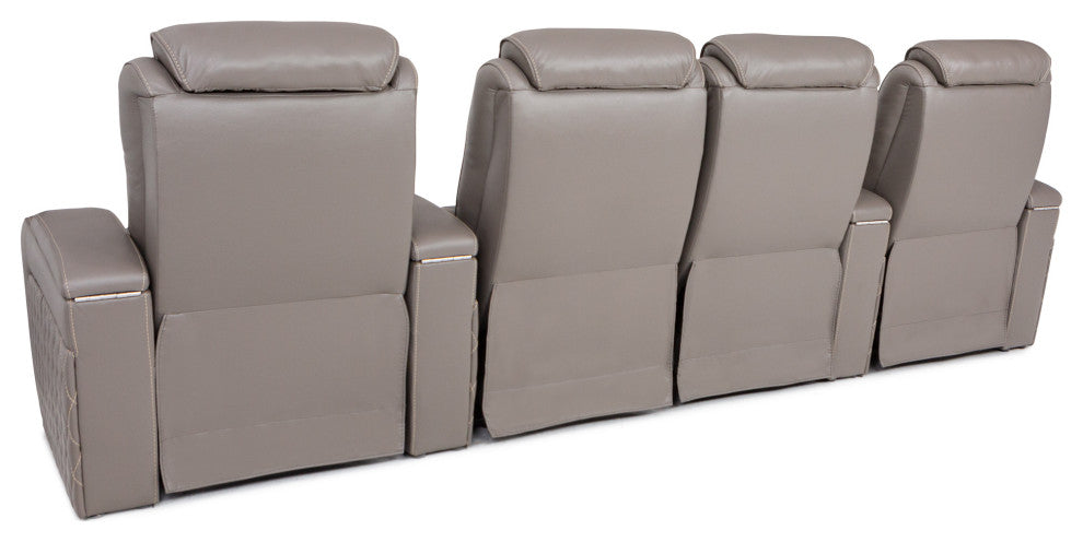 Seatcraft Muse Home Theater Seating, Gray, Row of 4 With  Middle Loveseat