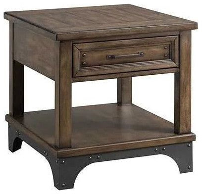 Whiskey River 23" Wide End Table With Drawer and Shelf, Gun Powder Gray