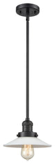 Halophane 1-Light Mini Pendant, Matte Black, Matte White Halophane